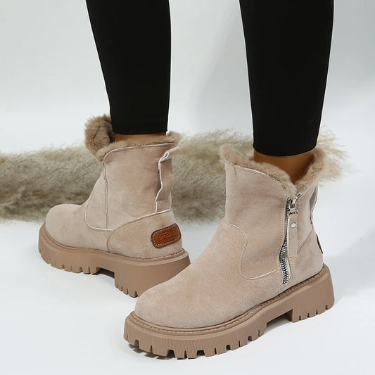 Martina Fur Lined Platform Ankle Booties | Platform Ankle Booties