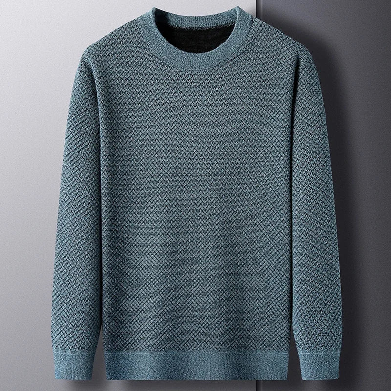 James Waffle Knit Sweater | Crewneck, Ribbed Cuffs & Hem Sweater