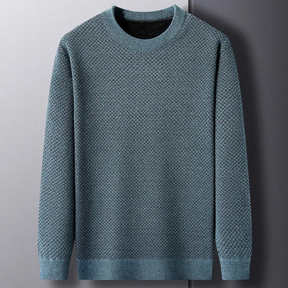 James Waffle Knit Sweater | Crewneck, Ribbed Cuffs & Hem Sweater
