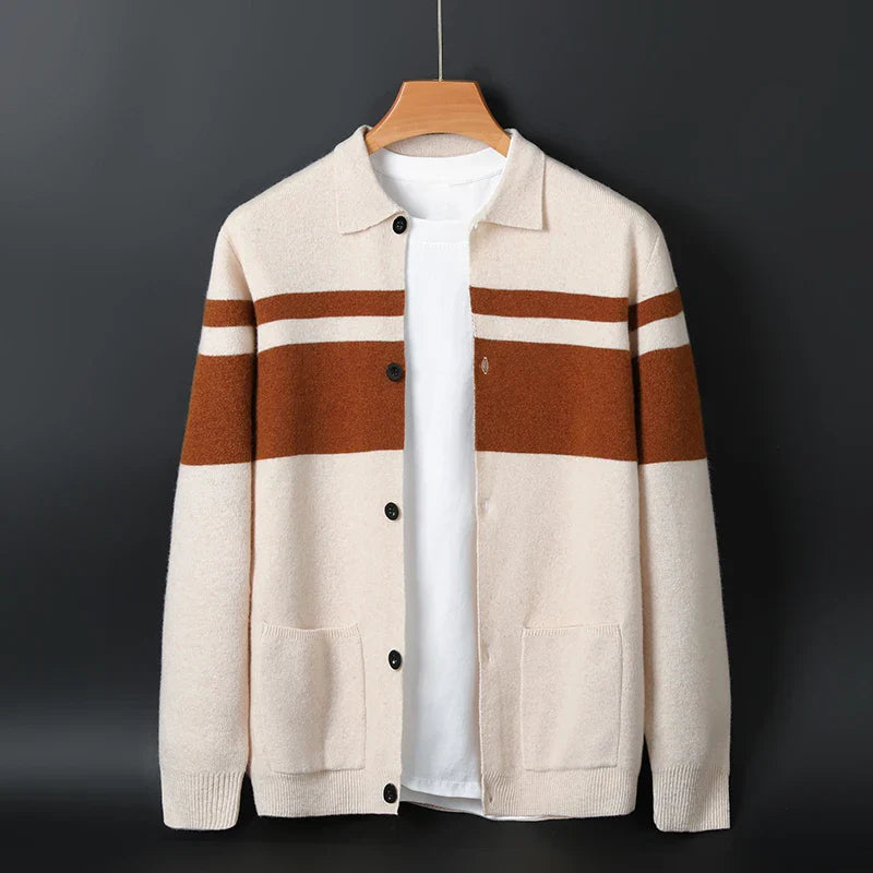 Archie Relaxed Fit Cardigan | Striped, Collared Cardigan