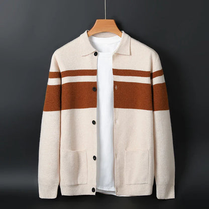 Archie Relaxed Fit Cardigan | Striped, Collared Cardigan
