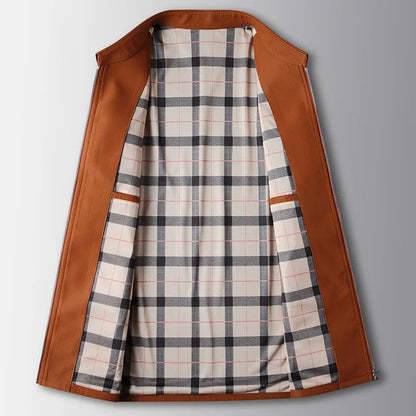 Edward Regular Fit Jacket | Zip Front, Plaid Lining Jacket