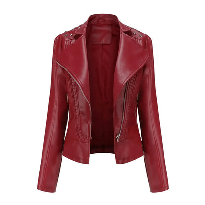 Veste tailleur femme – Coupe structurée – Détails cloutés – Fermeture zippée