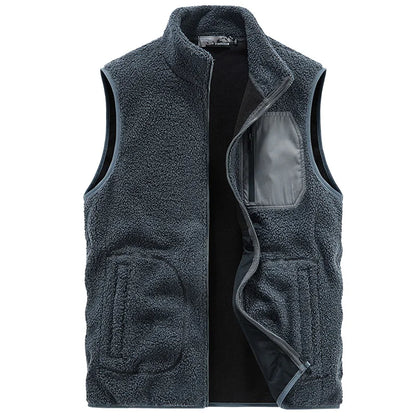 Alfie Relaxed Fit Vest | Stand Collar, Full Zip Vest
