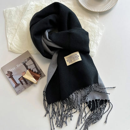 Valentina Long Scarf | Double-Sided, Fringed Ends Scarf