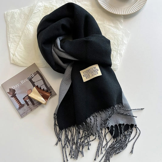 Valentina Long Scarf | Double-Sided, Fringed Ends Scarf