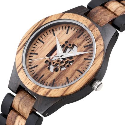 Max Skeleton Wristwatch | Wooden Case, Wooden Strap Wristwatch