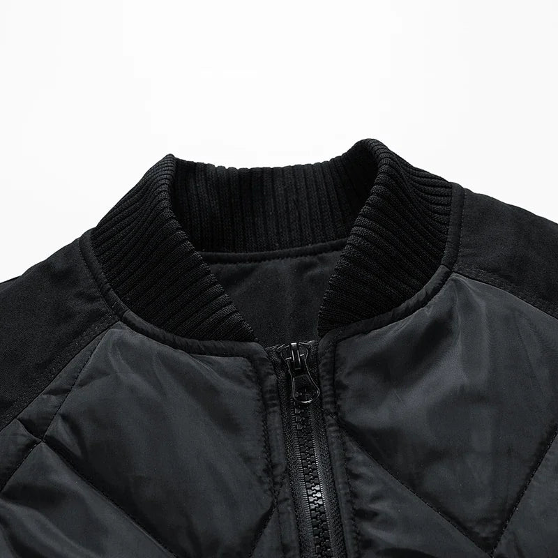 Teddy Quilted Bomber Jacket | Relaxed Fit Zip Front Bomber Jacket