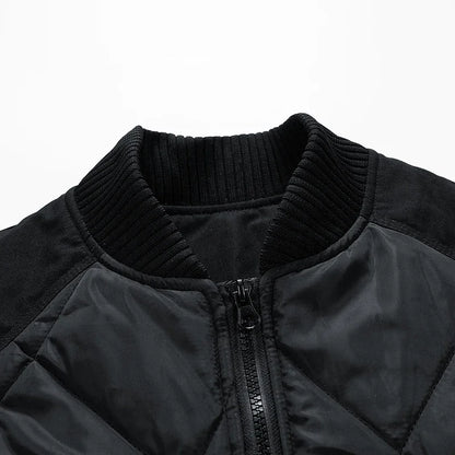 Teddy Quilted Bomber Jacket | Relaxed Fit Zip Front Bomber Jacket