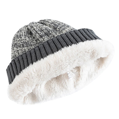 Henry Two-Tone Beanie Hat | Fleece Lined Ribbed Knit Beanie Hat