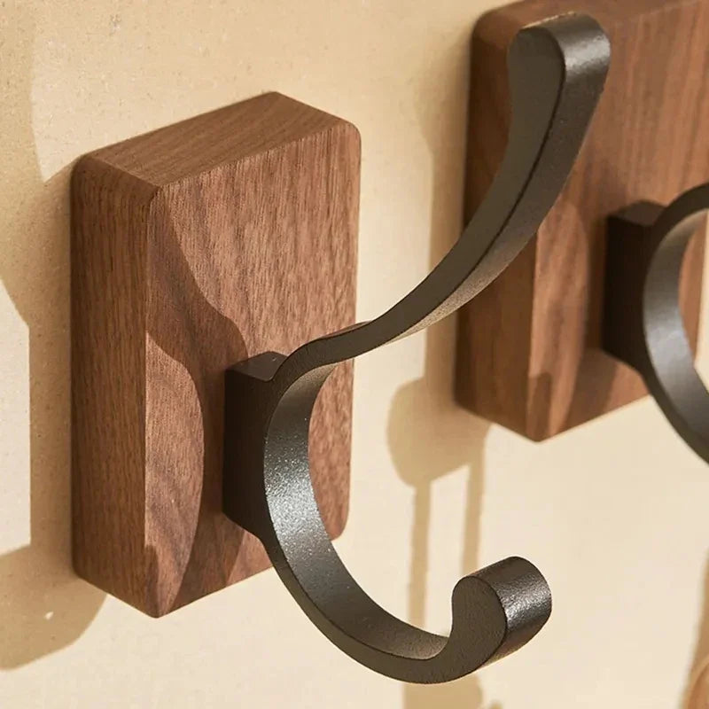 Nordic Minimalist Wall Hooks With Wood and Metal Design