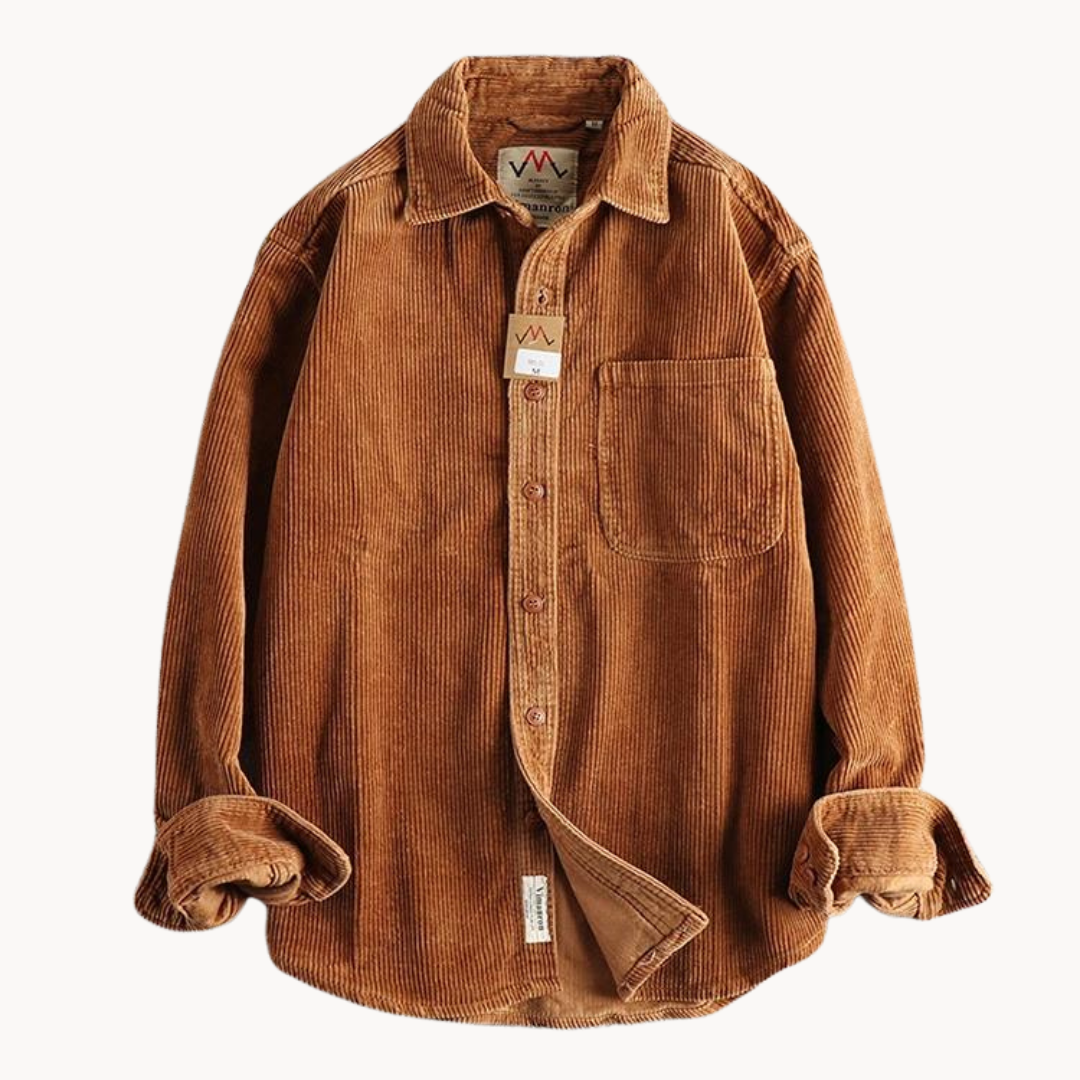David Casual Brown Corduroy Shirt | Long Sleeve Shirt