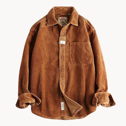 David Casual Brown Corduroy Shirt | Long Sleeve Shirt