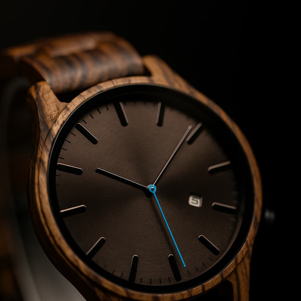 Elias Quartz Watch | Walnut Wood, Minimalist Design