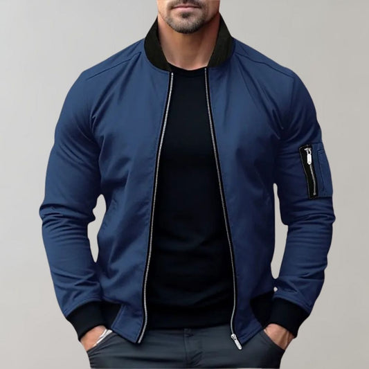 Roberto Slim Fit Bomber Jacket | Casual Zip Front Jacket