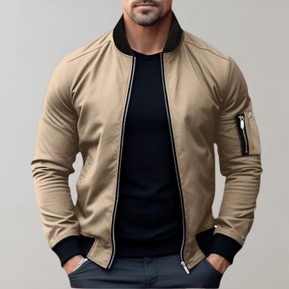 Roberto Slim Fit Bomber Jacket | Casual Zip Front Jacket