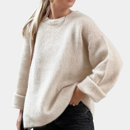 Evelyn Oversized Sweater | Crewneck Long Sleeve Sweater