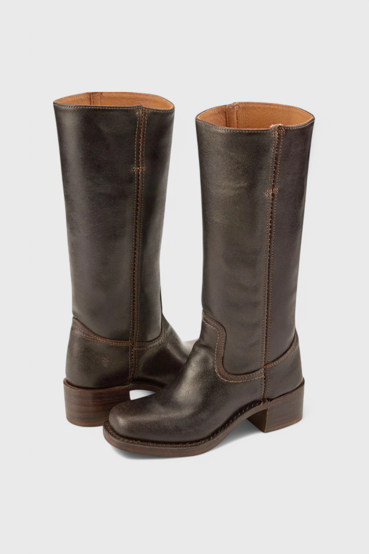 Teresa Leather Knee-High Boots | Heeled Knee-High Boots