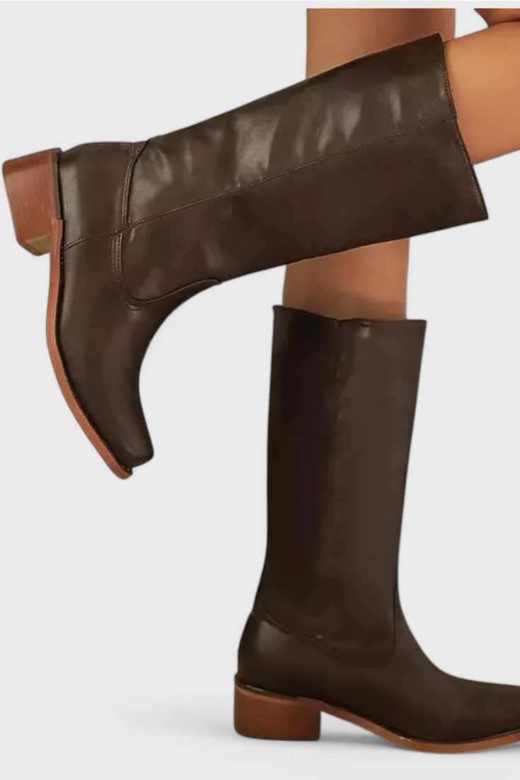 Teresa Leather Knee-High Boots | Heeled Knee-High Boots