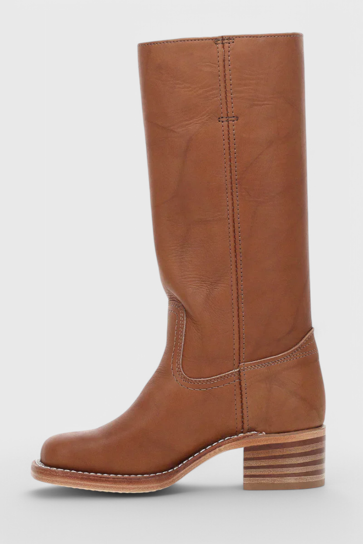 Teresa Leather Knee-High Boots | Heeled Knee-High Boots