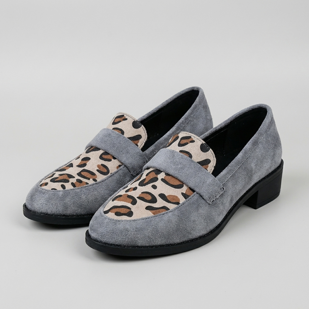 Leopard Print Block Heel Loafers for Women – Effortless Style & Comfort