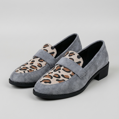 Leopard Print Block Heel Loafers for Women – Effortless Style & Comfort