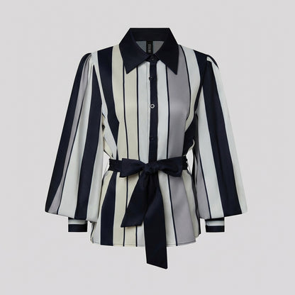 Belted Balloon Sleeve Shirt for Women – Flattering & Polished