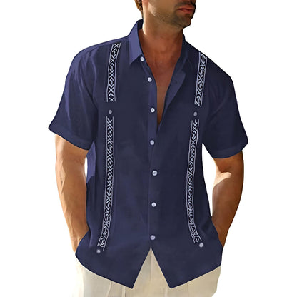 Men's shirt short sleeves – Relaxed fit – Embroidered details – Breathable fabric