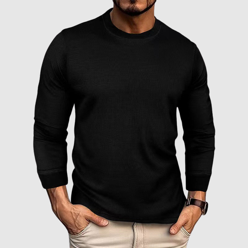 Ribbed Crewneck Knit Shirt for Men – Everyday Comfort & Style