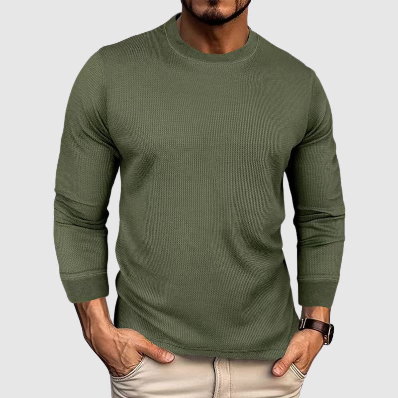 Ribbed Crewneck Knit Shirt for Men – Everyday Comfort & Style
