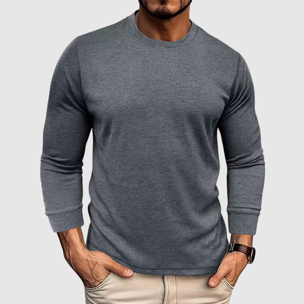 Ribbed Crewneck Knit Shirt for Men – Everyday Comfort & Style