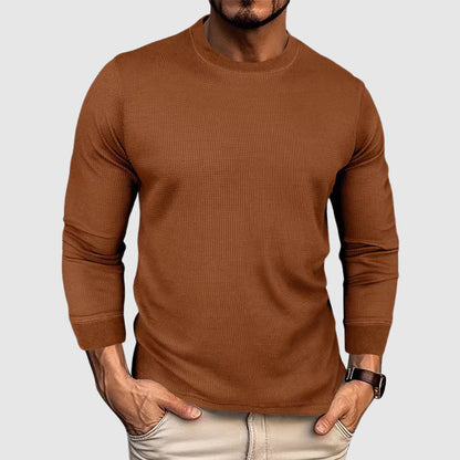 Ribbed Crewneck Knit Shirt for Men – Everyday Comfort & Style