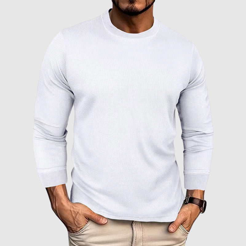 Ribbed Crewneck Knit Shirt for Men – Everyday Comfort & Style