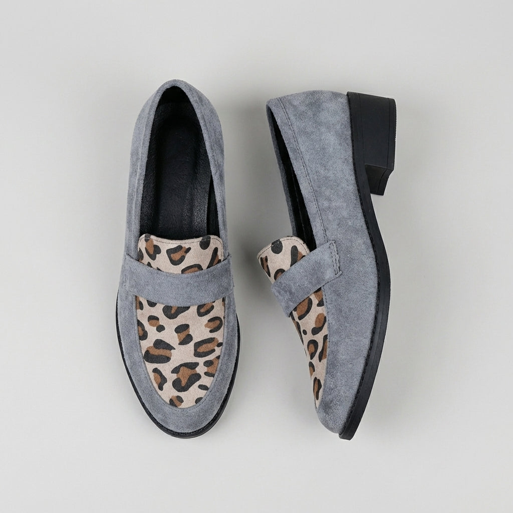 Leopard Print Block Heel Loafers for Women – Effortless Style & Comfort