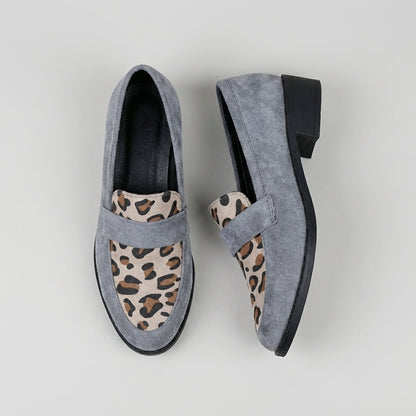 Leopard Print Block Heel Loafers for Women – Effortless Style & Comfort