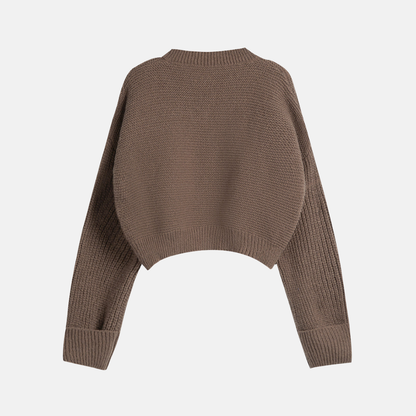 Alessia Cropped V-Neck Sweater | Ribbed V-Neck Sweater