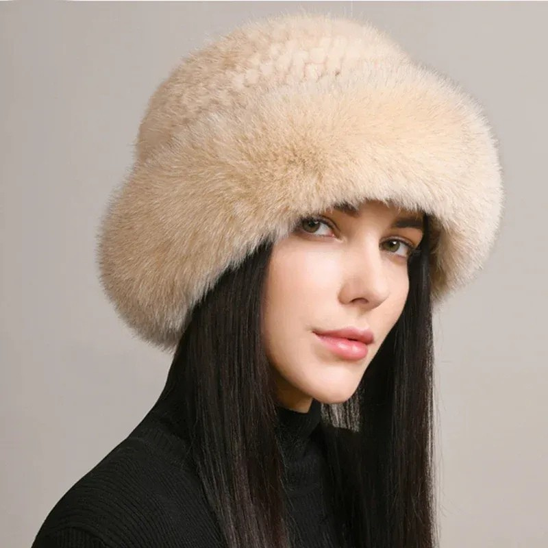 Chiara Knitted Fur Hat | Fluffy Winter Fur Hat