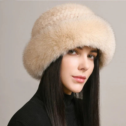 Chiara Knitted Fur Hat | Fluffy Winter Fur Hat