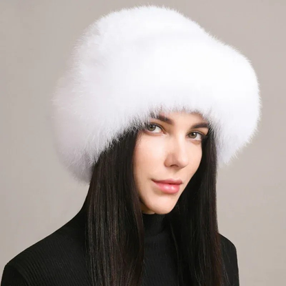 Chiara Knitted Fur Hat | Fluffy Winter Fur Hat