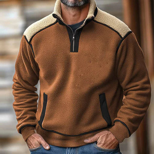 Teddy Fleece Half-Zip Pullover | Stand Collar Pullover