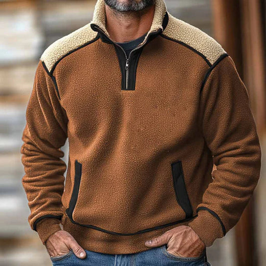 Teddy Fleece Half-Zip Pullover | Stand Collar Pullover