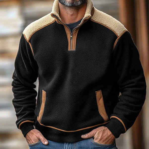 Teddy Fleece Half-Zip Pullover | Stand Collar Pullover