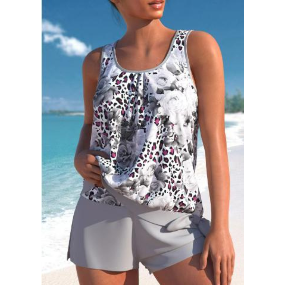 Women's Tankini – Relaxed Fit – Breathable Fabric – Floaty Top and Mid-Thigh Shorts