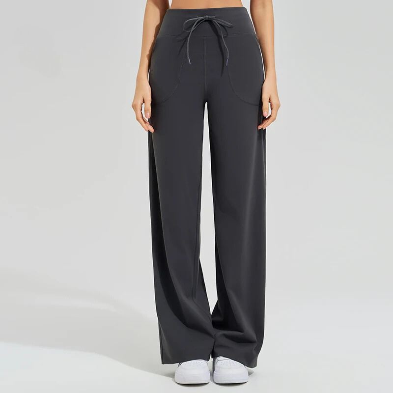 Giulia Wide Leg Active Pants | Drawstring Waist Active Pants