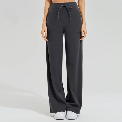 Giulia Wide Leg Active Pants | Drawstring Waist Active Pants