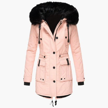 Elsie Hooded Parka | Fur Trim, Drawstring Waist Parka