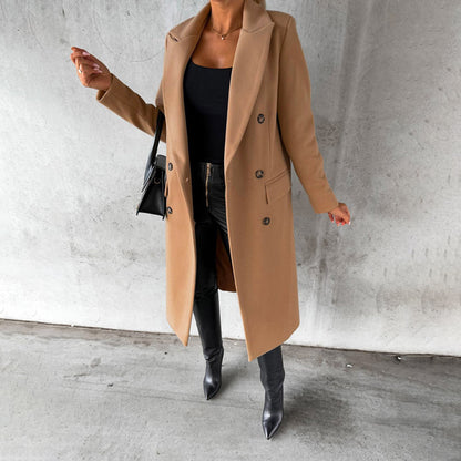 Elena Wool Double-Breasted Overcoat | Full-Length Overcoat