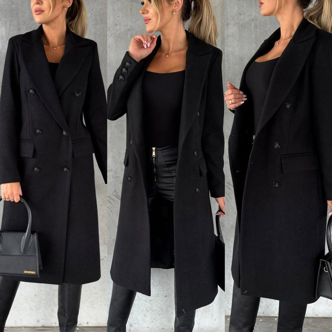 Elena Wool Double-Breasted Overcoat | Full-Length Overcoat