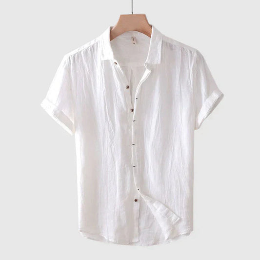 Men's short sleeve shirt – Relaxed fit – Natural fibers – Buttoned