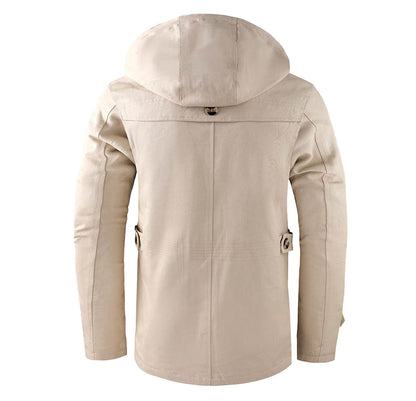 Arlo Hooded Hardshell Jacket | Plaid Lining, Zip Front Jacket